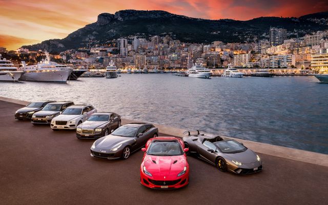 Monaco harbor at sunset