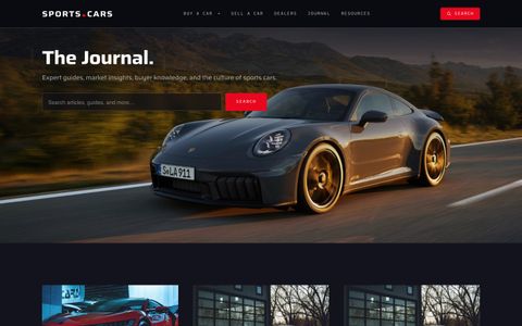 The Sports.Cars Journal index on desktop